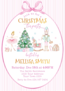 nutcracker Christmas tea party invitation N004: 4403962244