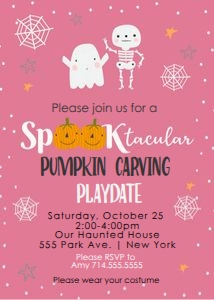 Halloween Girl Pink: Halloween Invite Pink
