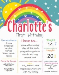 Rainbow All About Me Sign design preview