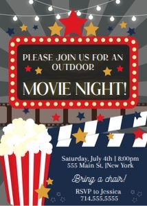 Movie Night Invite design preview
