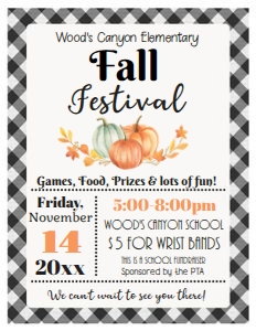 Fall Flyer BW Gingham design preview