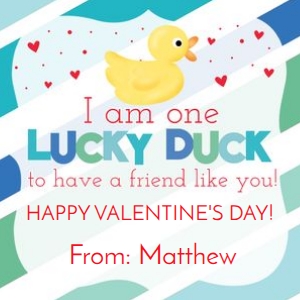 Lucky Duck Valentine Blue design preview