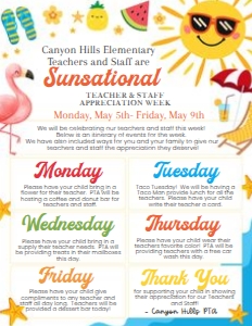 Sunsational Teacher Appreciation Flyer design preview