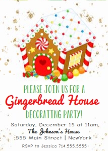Gingerbread House Invite design preview