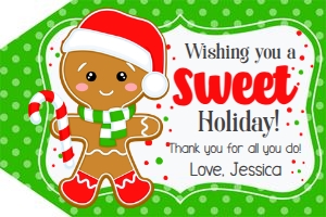 Gingerbread Man Holiday Tags design preview
