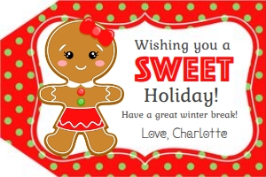 Girl Gingerbread Tag design preview