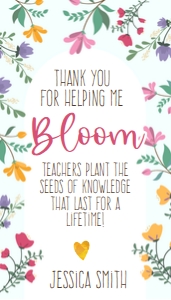 Thank You for helping me bloom tag design preview