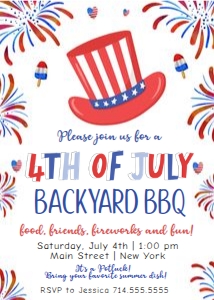 4th of July BBQ Invite design preview