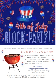 4th of July Block Party Blue design preview