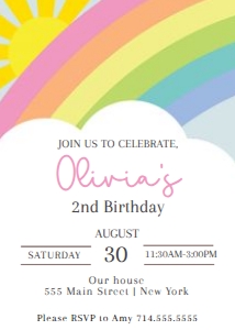 Rainbow of Fun Invite Pastel design preview