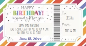 Birthday Certificate Pink Purple design preview