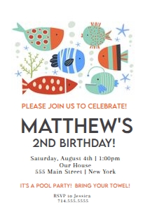Fishing Birthday Invite 2: Fishing First Birthday Invite