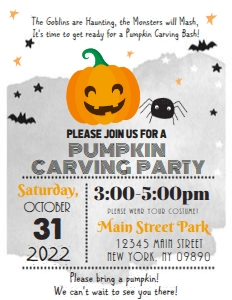 Halloween Pumpkin Carving Flyer design preview