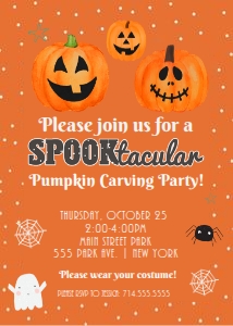 Halloween Invite Orange Etsy: Halloween Orange Invite Etsy