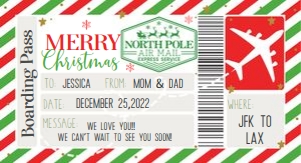 Christmas Boarding Pass 1 design preview