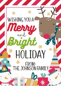 Merry & Bright Tags Red design preview
