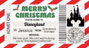 Disney Certificate Red: THEME PARK TICKET RED