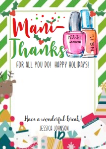 Holiday Manicure Gift Card Holder 2 design preview