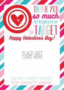 Target Valentine Gift Card Holder design preview
