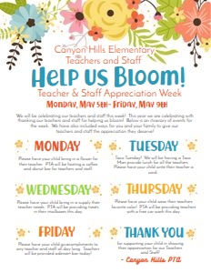 Teachers Help Me Bloom Appreciation: TAW Help Us Bloom Flyer