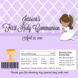 Communion Candy Bar Wrapper Girl: Communion Candy Bar Wrapper Girl