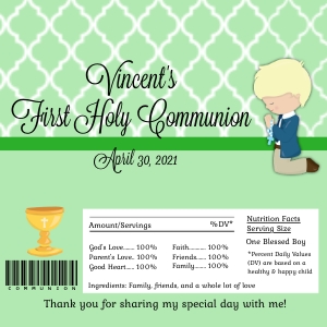 Communion Candy Bar Wrapper Boys: Communion Candy Bar Wrapper Boy