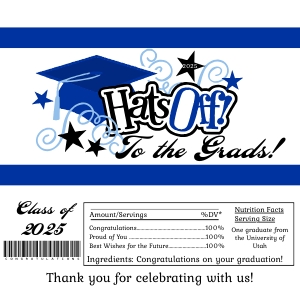 Graduation Hats Off Candy Bar Wrapper design preview