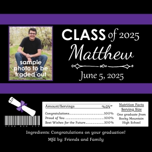 Graduation Photo Candy Wrapper: Graduation Photo Candy Wrapper