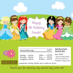 Princess Candy Bar Wrapper design preview