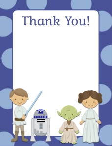 Baby Shower Jedi Polka Dots Thank You Card: Star Wars Jedi Polka Dot Thank You