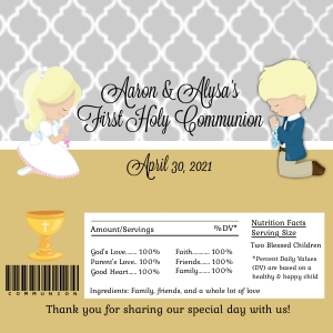 Communion Candy Wrapper Twins design preview