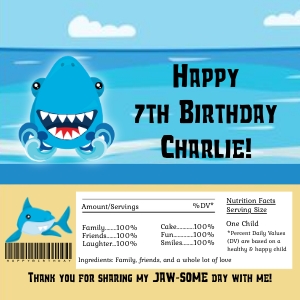 Shark Candy Bar Wrapper design preview