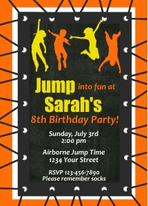 Trampoline Birthday Invitation design preview