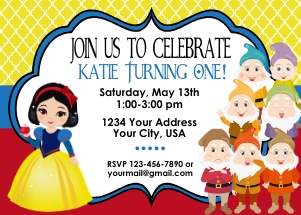 Snow White Birthday Invitation design preview