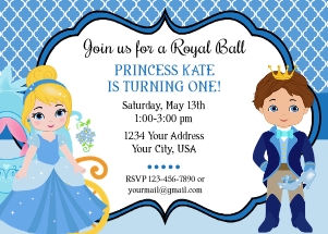 Cinderella Birthday Invitation design preview
