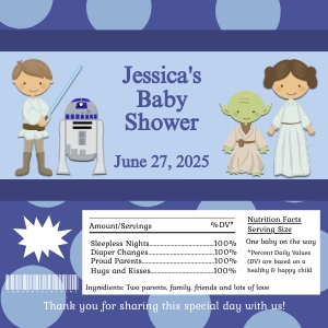 Baby Shower Jedi Polka Dot Candy Wrapper design preview