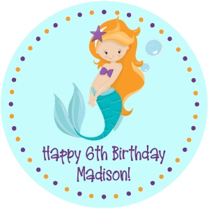 Mermaid Tags 2" Round: Mermaid Package