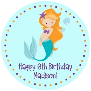 Mermaid Tags 2.5" Round: Mermaid Package