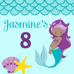 Mermaid Tags 2" Square: Mermaid Package