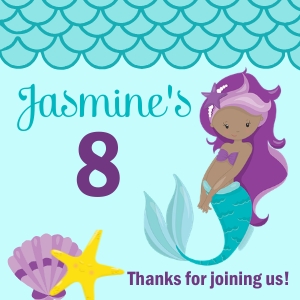 Mermaid Tags 2.5" Square: Mermaid Package