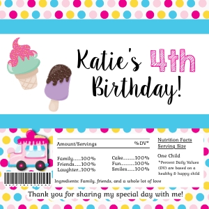 Ice Cream Party Candy Wrapper design preview