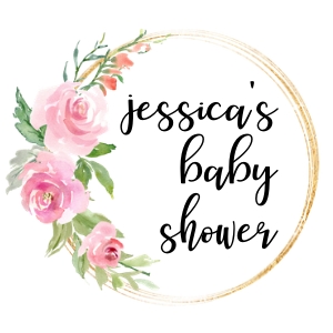 Baby Shower Roses Water Color Tags 2": Roses Water Color Tags