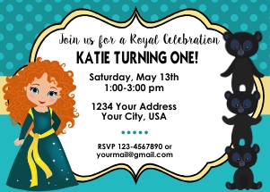 Princess Brave Birthday Invitation design preview