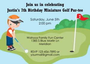 Miniature Golf Invitation Boy design preview