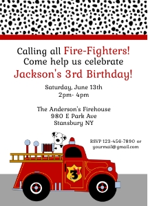 Fire Truck Birthday Invitation design preview