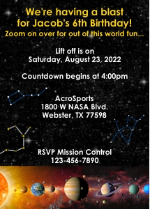Outer Space Invitation design preview