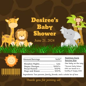 Baby Shower Safari Candy Wrapper: Baby Shower Safari Candy Wrapper