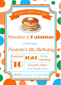 Pancakes and Pajamas Invitation PolkaDot design preview