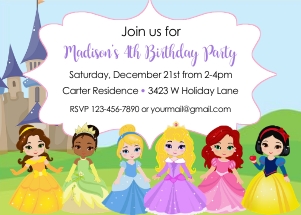 Princess Party Invitation Landscape design preview