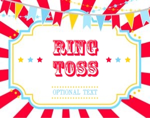 Bright Red Circus Game Sign- Red Burst- 11 x 14: Bright Red Circus Game Sign- Red Sunburst